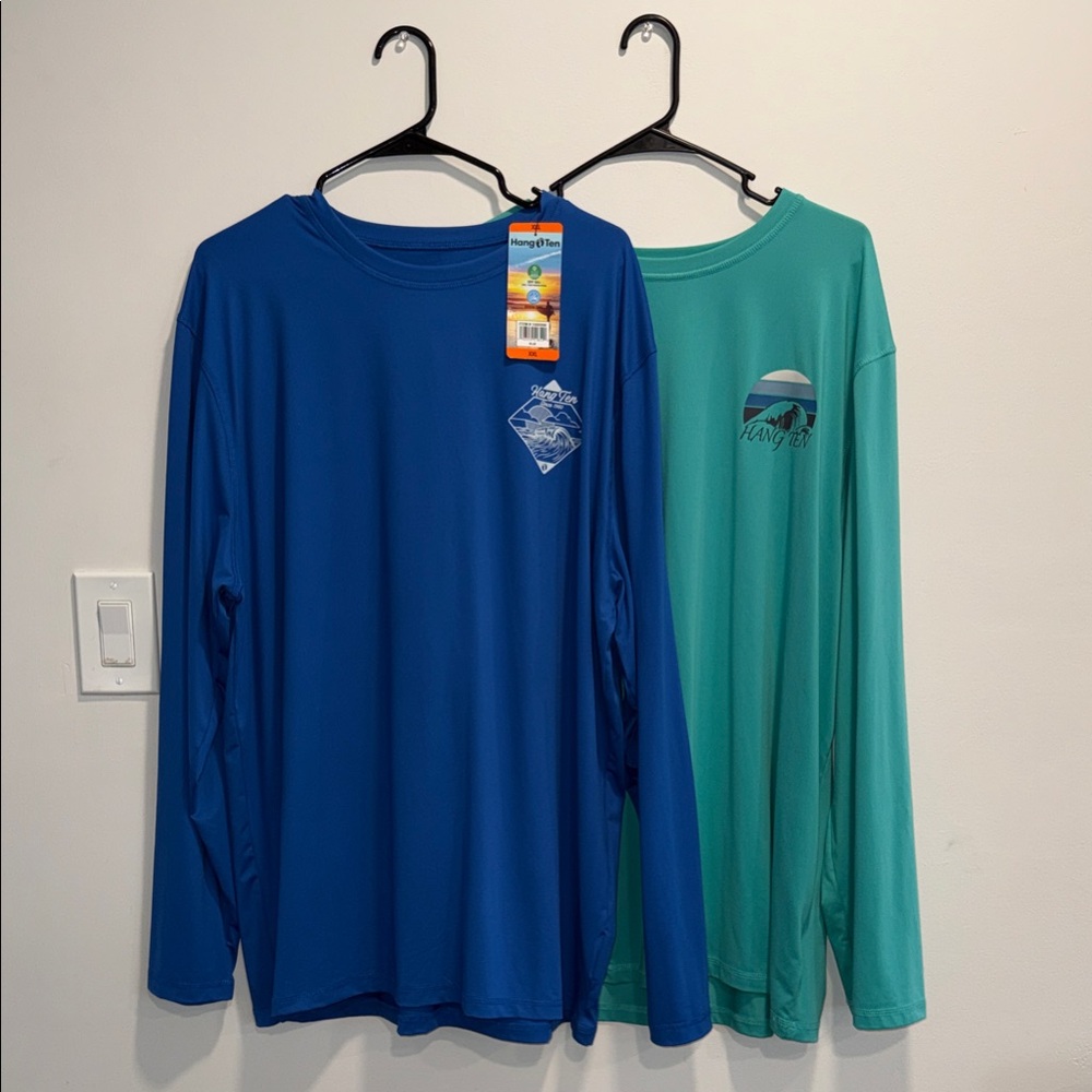 2 for $16 Hang Ten Ocean Blue and Sea Green Long Sleeves